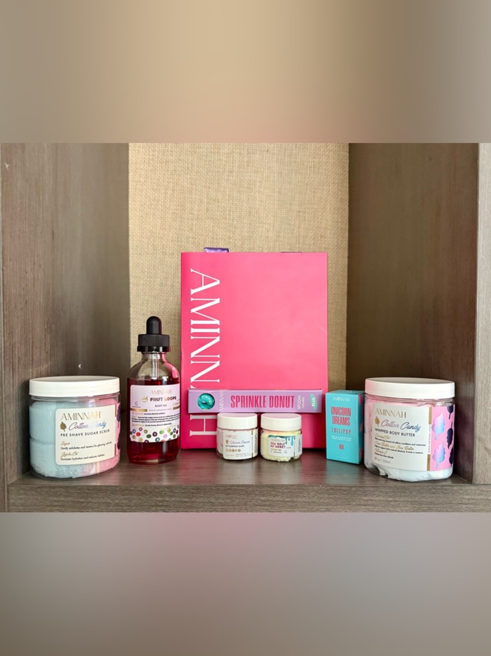 Over $150.00 Aminnah 8 Piece Gift Bundle Cotton Candy Frut Loops